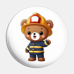 Cute Firefighter Bear Kawaii Pin