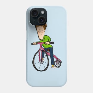 Cool Looking Boy Riding Bicycle Phone Case