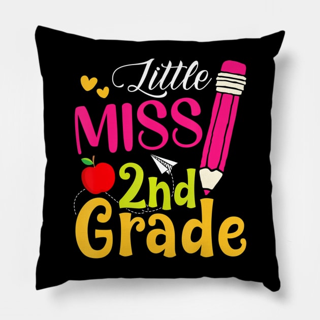 Little Miss 2nd Grade Cute Back To School Hello Second Grade Pillow by mccloysitarh