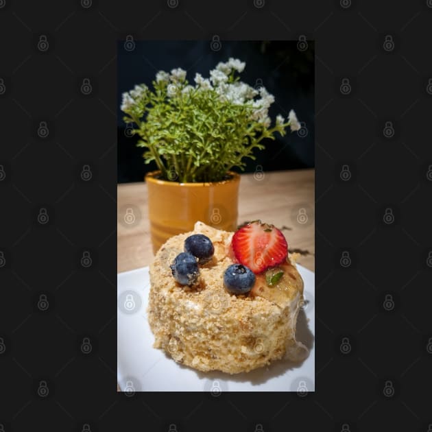 Mini Cake with Fresh Strawberry and Bluberries by Anastasia-03