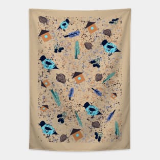 Collage birds Tapestry