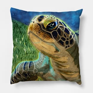 Hawksbill Turtle - White Pillow