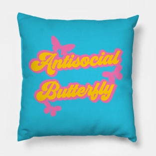 Antisocial Butterfly retro design Pillow