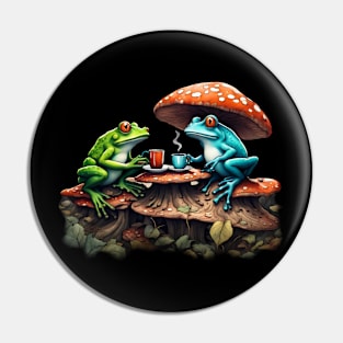 Mushroom Coffee: frogs Pin