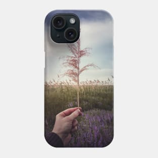 hand holding dry reed Phone Case