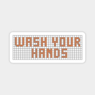 Science and health: Wash your hands (orange tile letters) Magnet