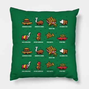 Prehistoric Fast Food Pillow