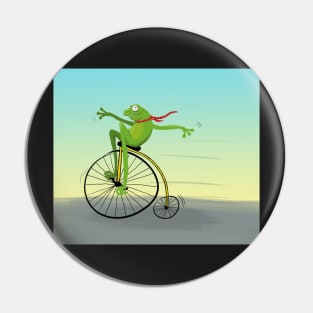 Frog on a bike Pin