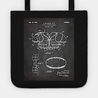 Football Pads Patent - Football Player Team Coach Art - Black Chalkboard Tote