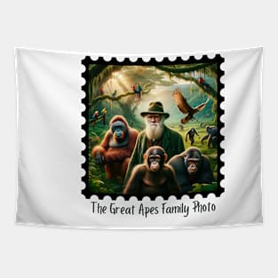 The Great Apes Family Photo II Tapestry