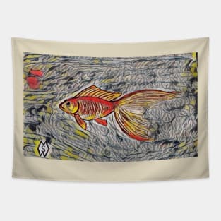 Fancy Goldfish in Radiant Waters Tapestry