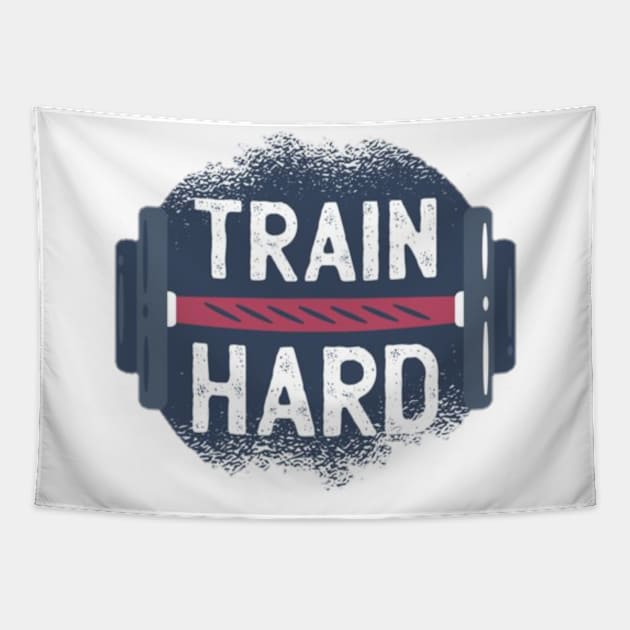 Train Hard Tapestry by Ceritaku