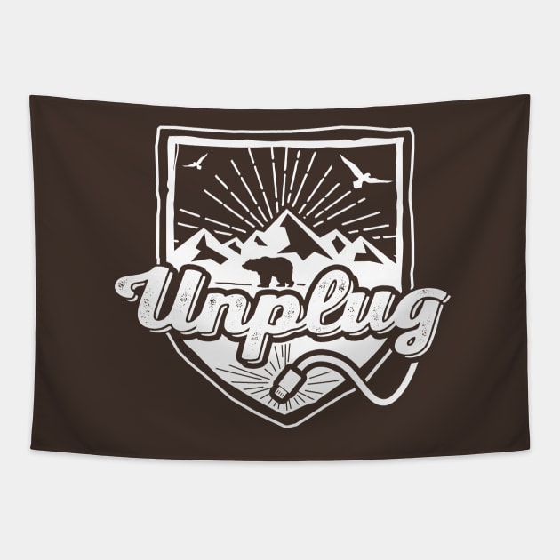 Unplug - Mountains Tapestry by hillsboroughdesignco