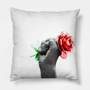 Fist and Rose Pillow