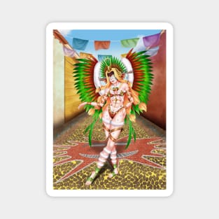 Christmas Quetzalcoatl Rudos Mask Background Magnet