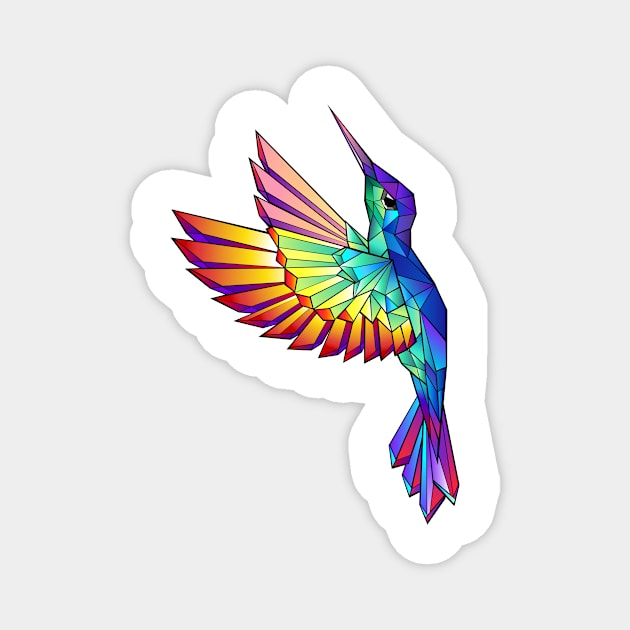 Flying Rainbow Hummingbird Magnet by Blackmoon9