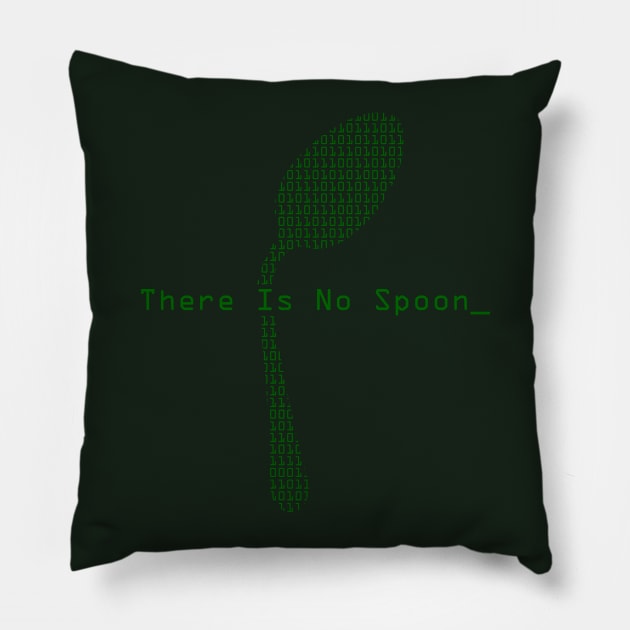 There Is No Spoon Pillow by No_One