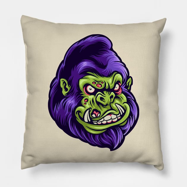 Zombie Ape Pillow by Weird Banana