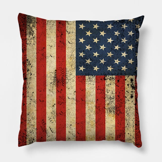 american flag vintage grunge texture Pillow by Giraroad