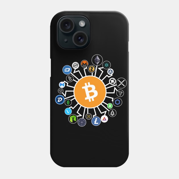 Crypto Cryptocurrency Bitcoin Chainlink Tezos Phone Case by BitcoinSweatshirts