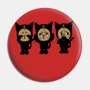 Three wise cats Pin