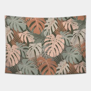 Monstera and Palm leaves pattern Tapestry