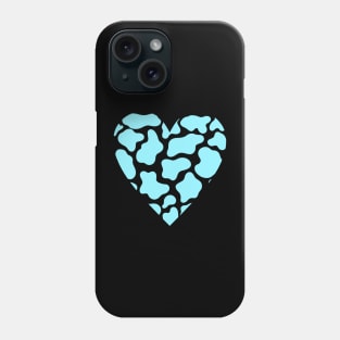 Cow Print Blue Heart Design Phone Case