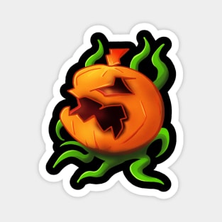 Halloween Monster Pumpkin Illustration Magnet