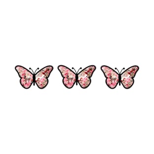 Floral Pattern Butterflies T-Shirt