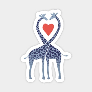 Giraffes in Love - A Valentine's Day Illustration Magnet