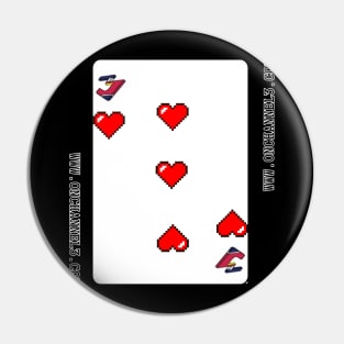 Channel 3 of Hearts - Pixel Art Variation Pin