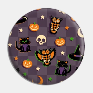 Vintage Style Halloween Pattern Pin