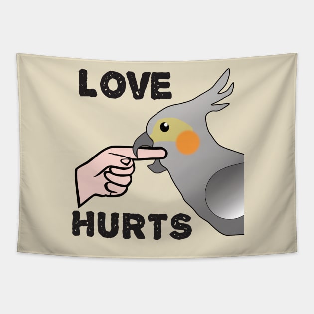 Love Hurts - Cockatiel Parrot Female Tapestry by Einstein Parrot