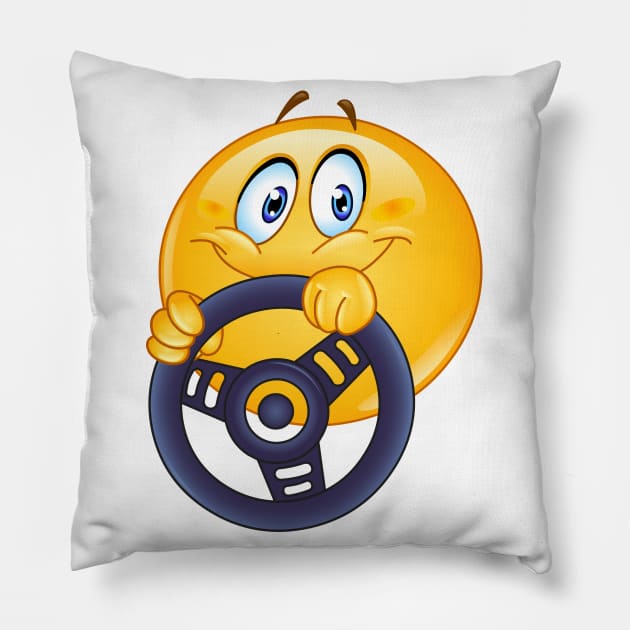 Driving Emoji - Emoji - Pillow
