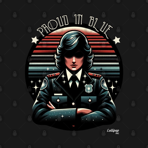 Police Officer Defiant Guardian: Female Power of the 70s - Retro Funny Vintage Style by LollipopINC