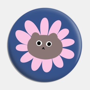 Strange cat in a pink flower Pin