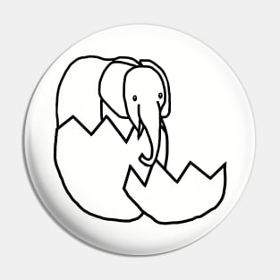 Elephant Hatching from Easter Egg Outline Pin