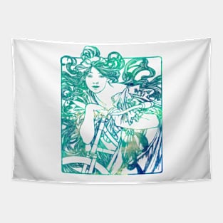 Big Hair And Bike in Water Tapestry