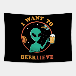 Alien I want to beerlieve Tapestry