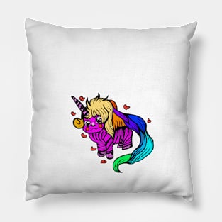 Rainbow pink zebra Pillow