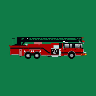 Red and Black Fire Truck Ladder T-Shirt