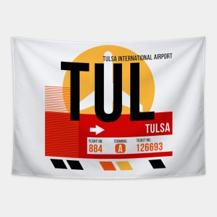 Tulsa (TUL) Airport // Sunset Baggage Tag Tapestry