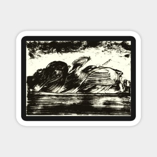 Black And White Mountains Magnet