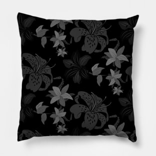 Black flower pattern Pillow