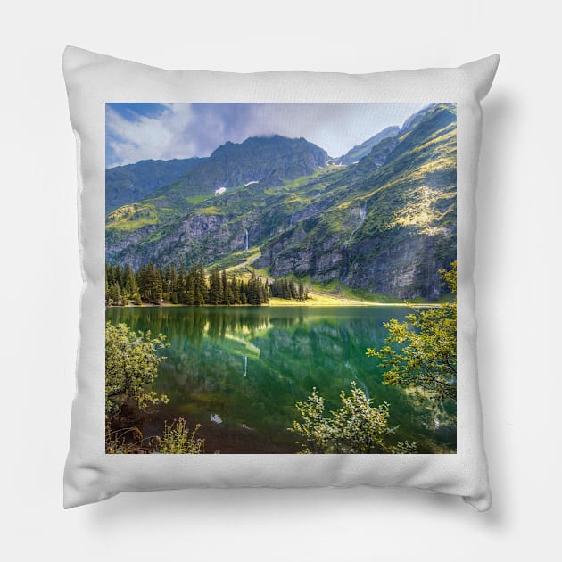 Mountain Print, Canadian Wall Art, Landscape Photography, Teal Decor, Mountain Lake Photography Pillow by Nature-Arts