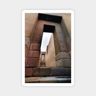 vintage colorized photo of peruvian architecture Magnet