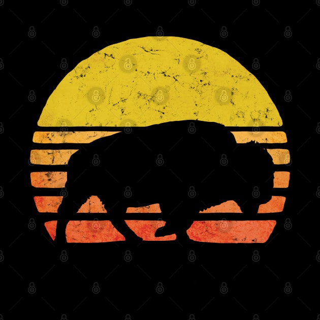 Retro American bison Buffalo Sunset by Beltschazar