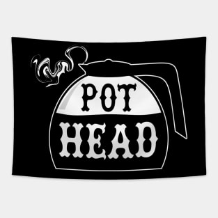 Steaming Hot Coffee Pot Head Tapestry