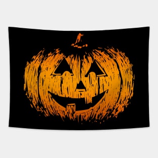 Halloween Pumpkin head design, Cool pumpkin drawing Tapestry