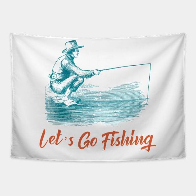 Lets Go Fishing Tapestry by Jitesh Kundra